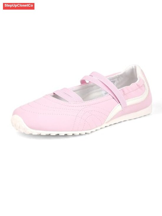 Shoes - Mary Jane Sneakers Slip On Flats Ballet with Elastic Strap Closed Toe